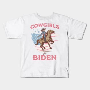 Cowgirls for Biden Western Retro Rodeo Kids T-Shirt